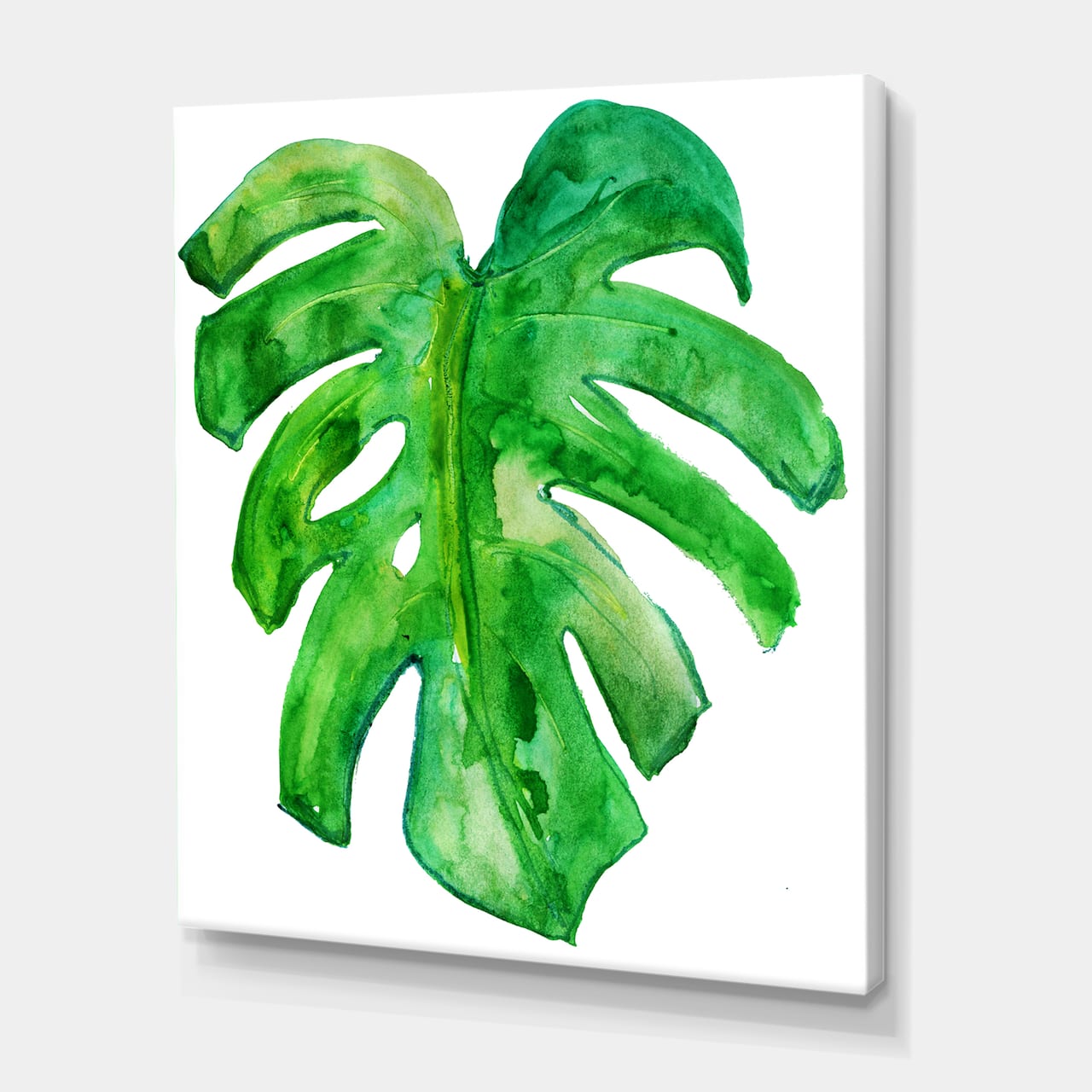 Designart - Tropical Leaf Of Monstera I - Farmhouse Canvas Wall Art Print